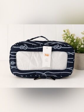Lug Freight Box Container Nautical Navy Rope Print NWT Travel Storage Organizer